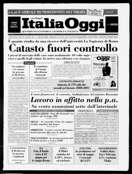 Italia oggi : quotidiano di economia finanza e politica